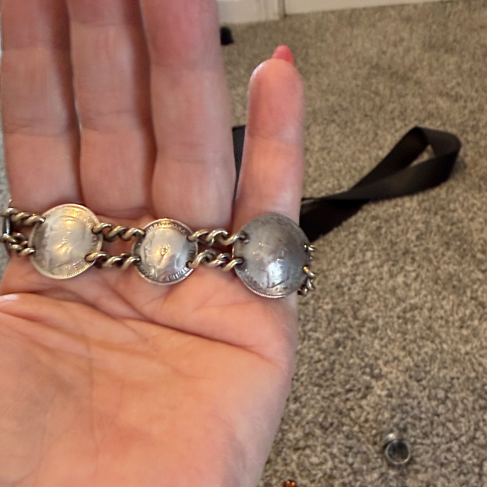 Silver Coin Bracelet 1950-1960